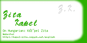 zita kapel business card